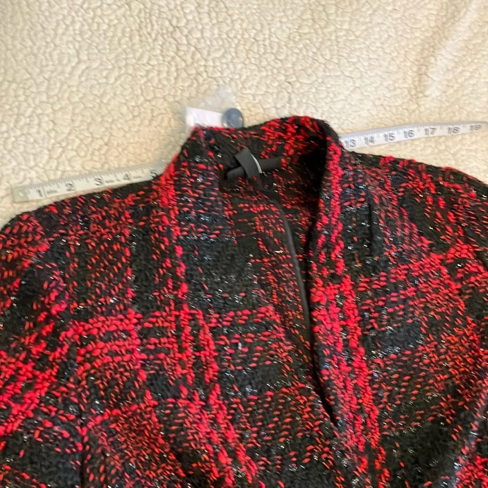 Lane Bryant Red and Black Plaid Blazer - Picture 6 of 9